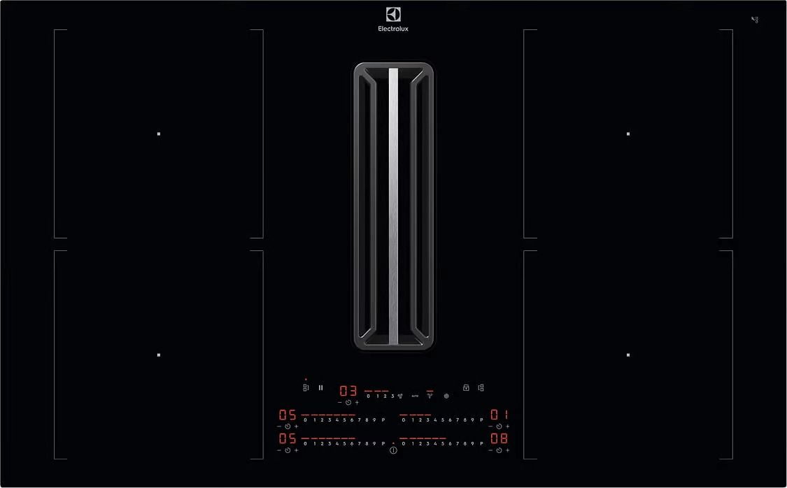 Индукционная плита Electrolux HHOB870S с вытяжкой, 80 см 